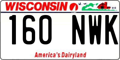 WI license plate 160NWK