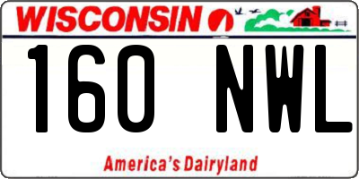WI license plate 160NWL
