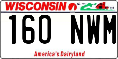 WI license plate 160NWM