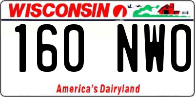 WI license plate 160NWO