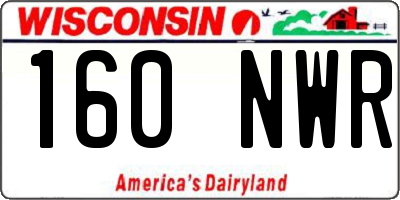 WI license plate 160NWR