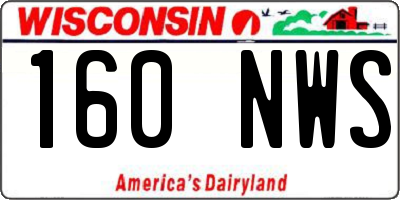 WI license plate 160NWS