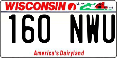 WI license plate 160NWU