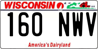WI license plate 160NWV