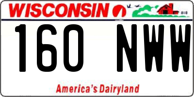 WI license plate 160NWW