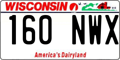 WI license plate 160NWX