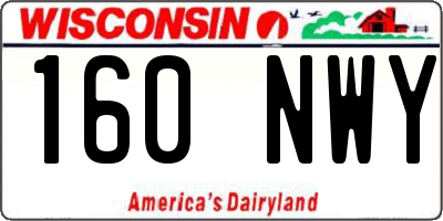 WI license plate 160NWY