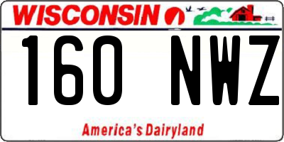 WI license plate 160NWZ