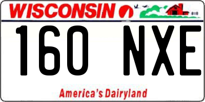 WI license plate 160NXE