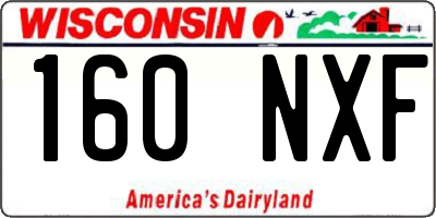 WI license plate 160NXF