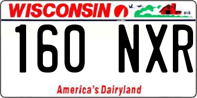 WI license plate 160NXR