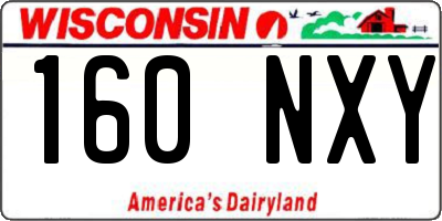 WI license plate 160NXY