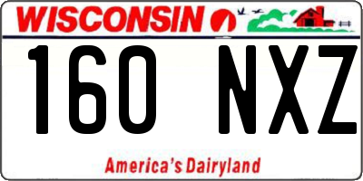 WI license plate 160NXZ