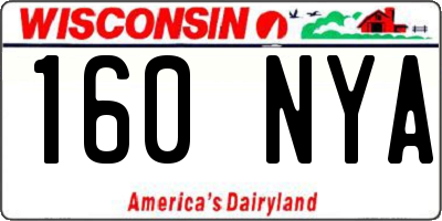 WI license plate 160NYA