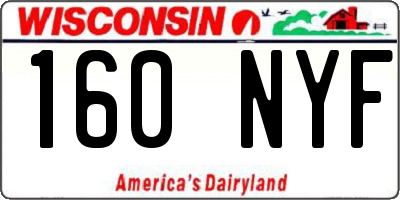 WI license plate 160NYF