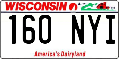 WI license plate 160NYI