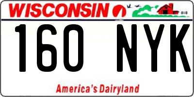 WI license plate 160NYK