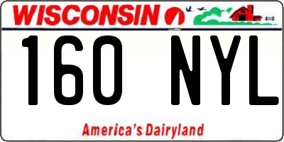 WI license plate 160NYL