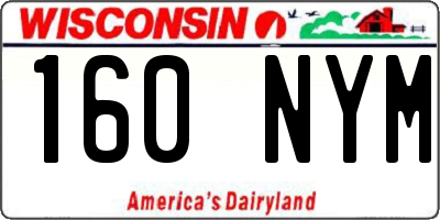 WI license plate 160NYM