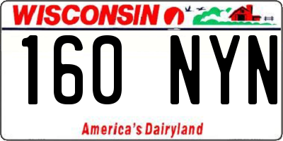 WI license plate 160NYN