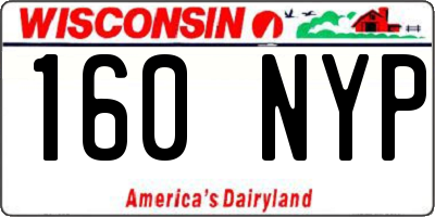 WI license plate 160NYP