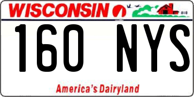 WI license plate 160NYS