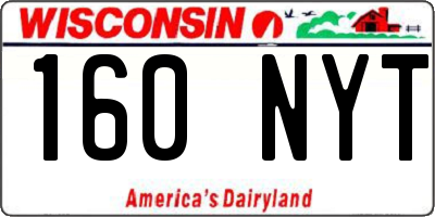WI license plate 160NYT