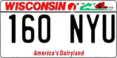 WI license plate 160NYU