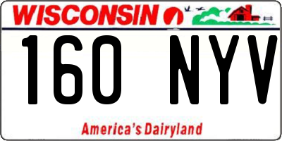 WI license plate 160NYV