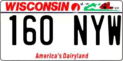 WI license plate 160NYW