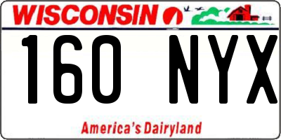 WI license plate 160NYX