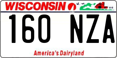 WI license plate 160NZA