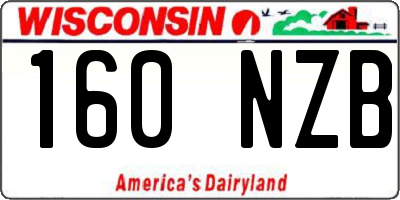 WI license plate 160NZB