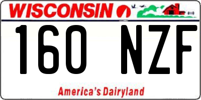 WI license plate 160NZF