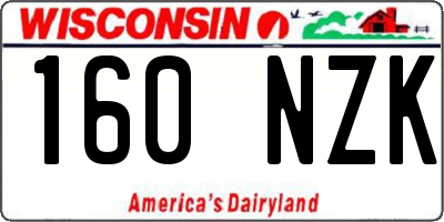 WI license plate 160NZK