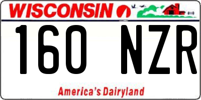 WI license plate 160NZR