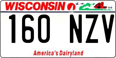 WI license plate 160NZV
