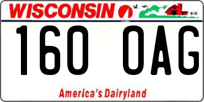 WI license plate 160OAG