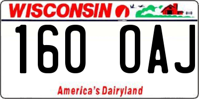 WI license plate 160OAJ