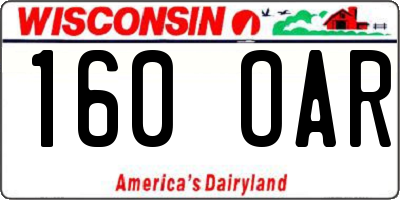 WI license plate 160OAR