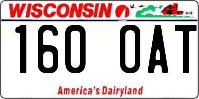 WI license plate 160OAT