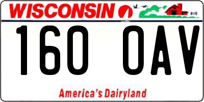 WI license plate 160OAV
