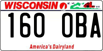 WI license plate 160OBA