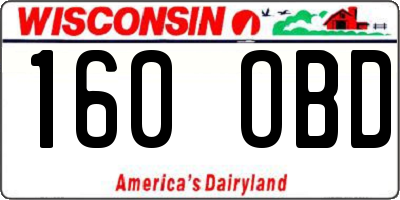 WI license plate 160OBD