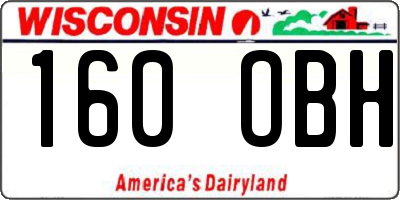 WI license plate 160OBH
