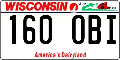WI license plate 160OBI