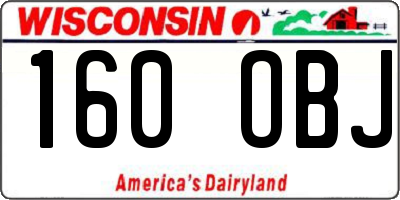WI license plate 160OBJ