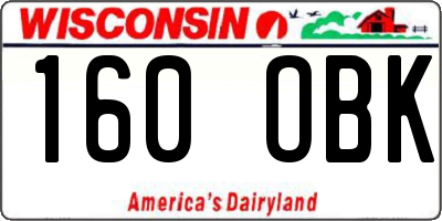 WI license plate 160OBK