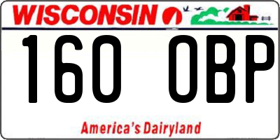 WI license plate 160OBP