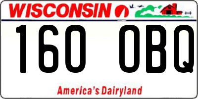 WI license plate 160OBQ